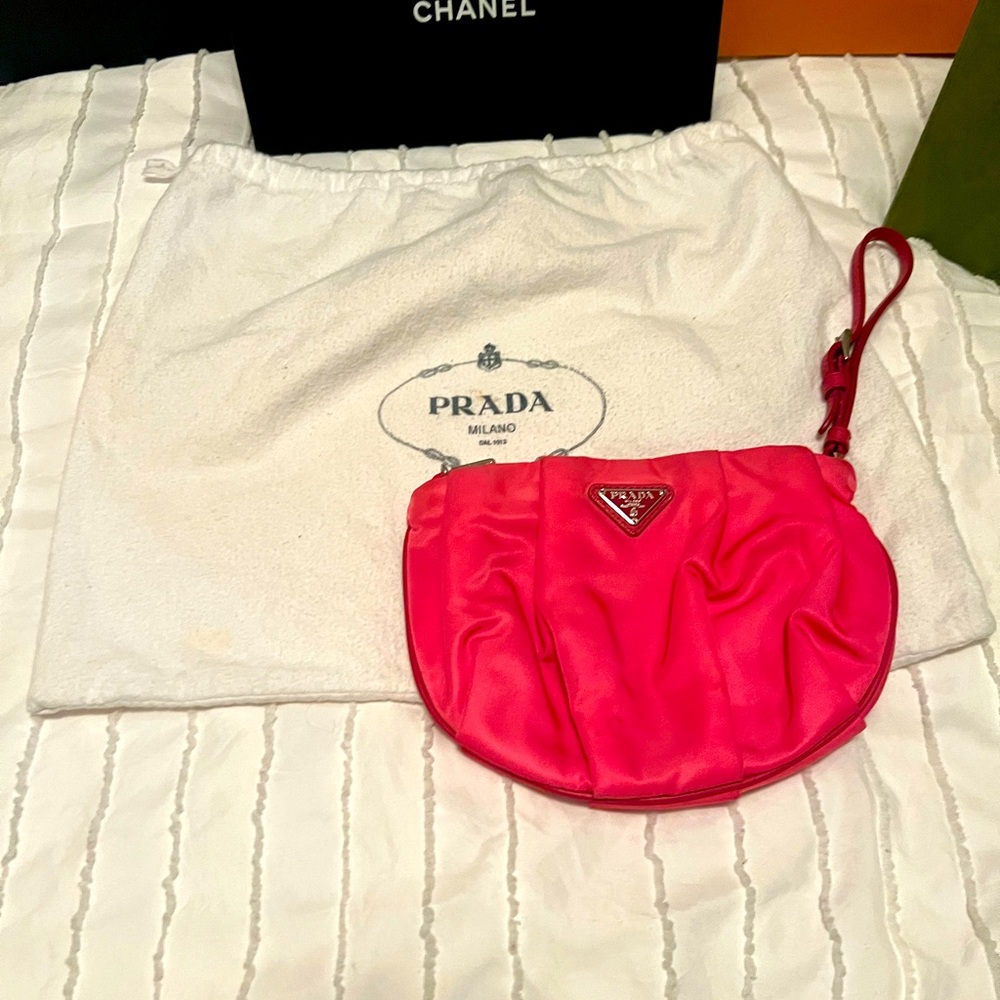 SOLD…Prada pink wristlet- EUC